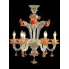 Lampadario Veneziano Cristallo 6 Luci Decoro Rosa, Chiara
